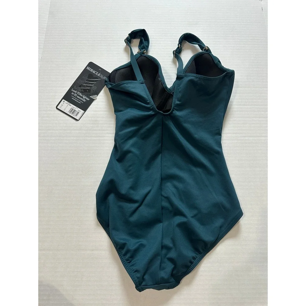 Miraclesuit Siren‎ One Piece Swimsuit Womens 8 Nova Green Tummy Control New